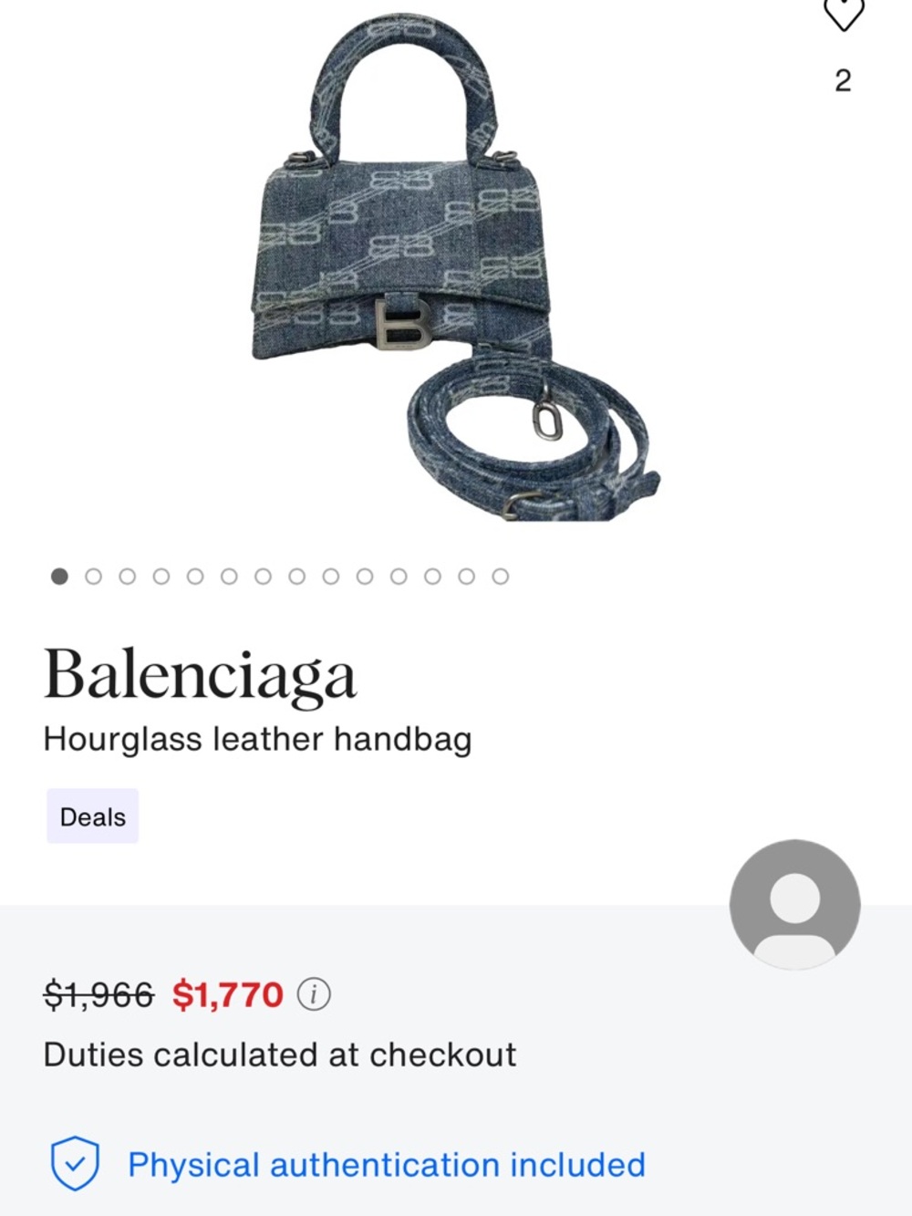 Balenciaga Denim Hourglass Top-Handle Bag in Blue - Picture 13 of 14